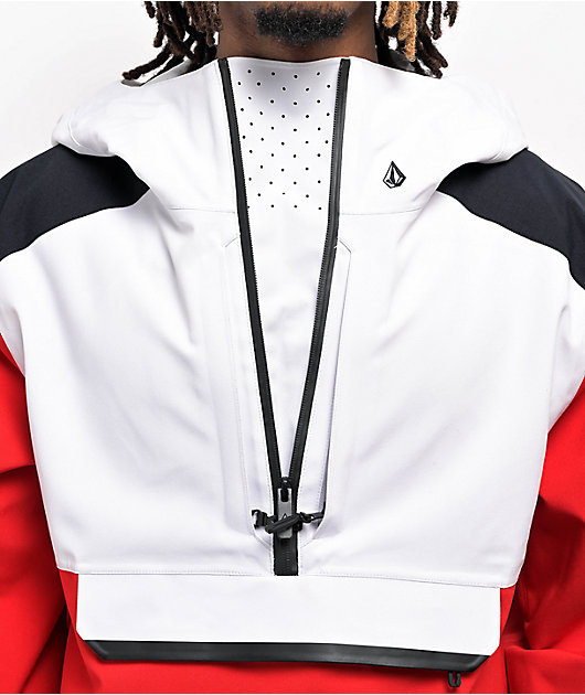 Volcom Brighton Red & White Anorak 15k Snowboard Jacket | Zumiez