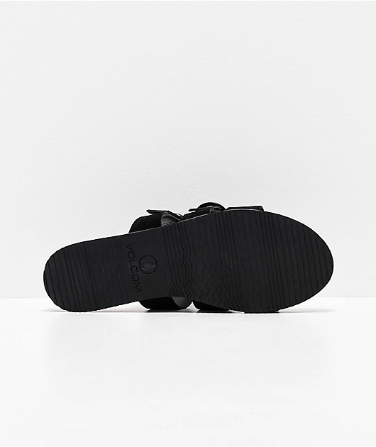 Volcom Buckle Up Buttercup Black & Tan Sandals