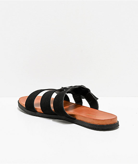Volcom Buckle Up Buttercup Black & Tan Sandals