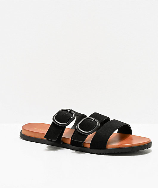 Volcom Buckle Up Buttercup Black & Tan Sandals