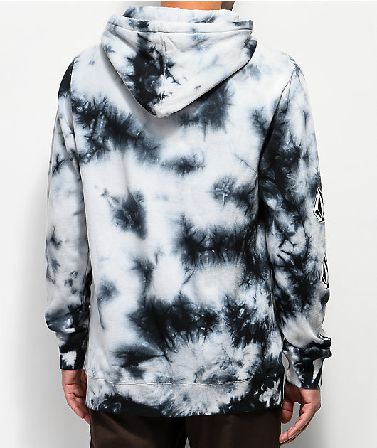 volcom deadly stones black tie dye hoodie