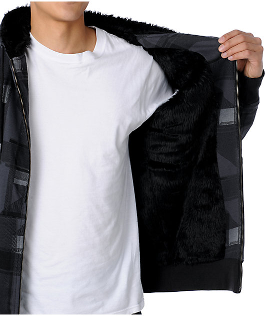 black fur lined hoodie