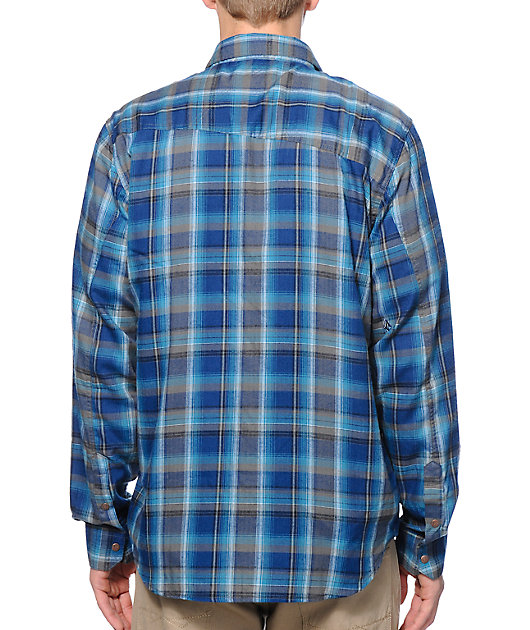 Volcom Faderton Blue Plaid Flannel Shirt