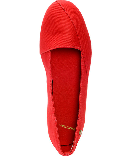 Volcom Game On Red Canvas Flats | Zumiez