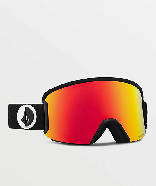 VOLCOM GARDEN ゴーグル MatteBlack Red Chrome Volcom Garden Gloss Black Red Chrome Snowboard Goggles | Zumiez