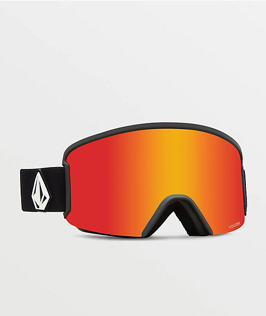 VOLCOM GARDEN ゴーグル MatteBlack Red Chrome Volcom Garden Matte Black & Red Chrome Snowboard Goggles | Zumiez