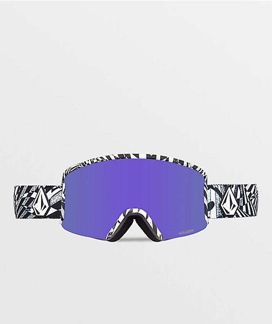 Volcom Garden OP Art & Purple Chrome Snowboard Goggles