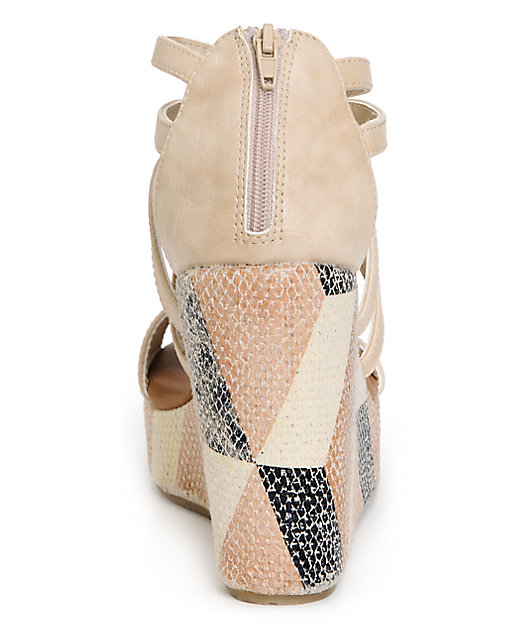  Volcom  Getting Around Beige Wedge Sandals  Zumiez