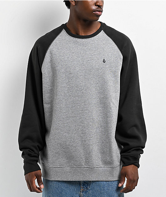 Volcom Homak Grey Raglan Crewneck Sweatshirt