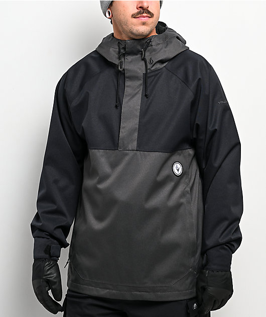 Volcom Hosesegor Black & Grey 20K Anorak Snowboard Jacket | Zumiez