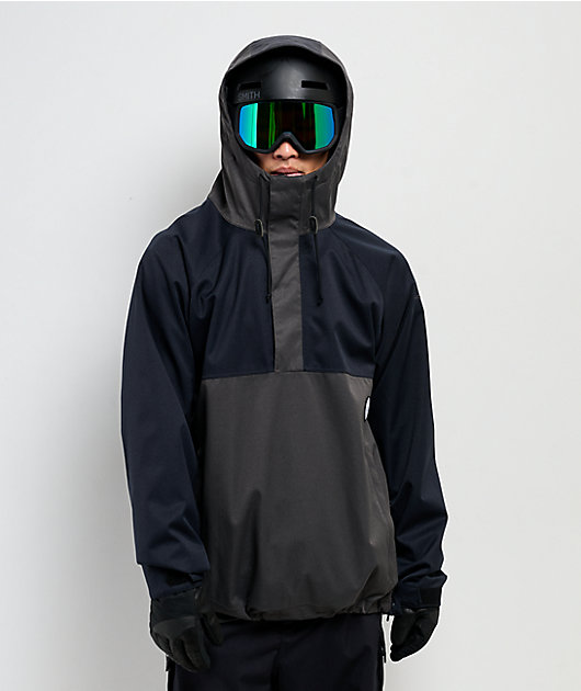 Volcom Hosesegor Black & Grey 20K Anorak Snowboard Jacket | Zumiez