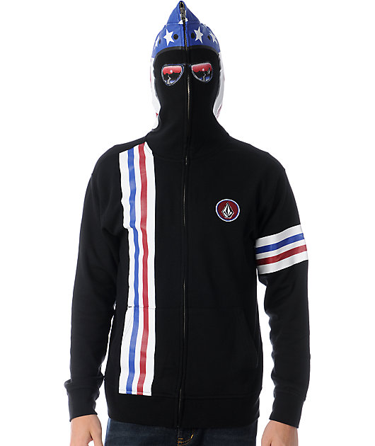 zip face hoodie