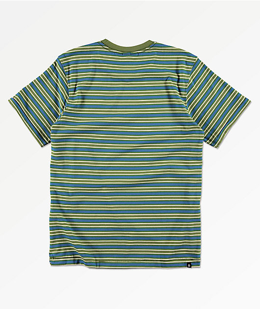 Volcom Kids Moore Stripe Squadron Green T-Shirt