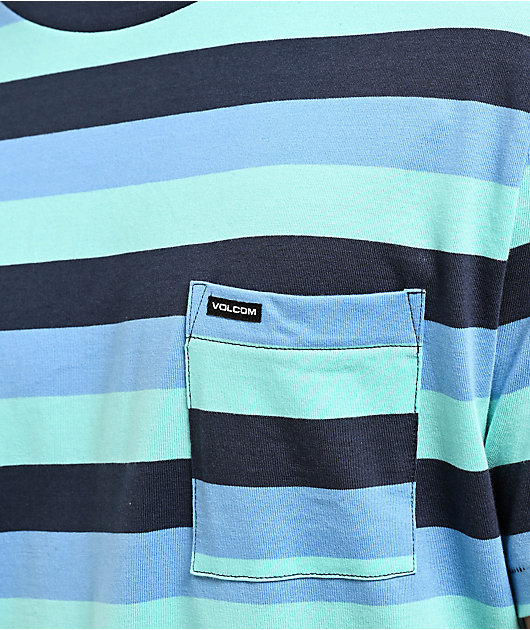 Volcom Knowstone Crew Bird Blue Pocket T-Shirt