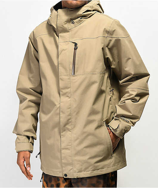 Volcom L Teak Khaki Gore-Tex Snowboard Jacket