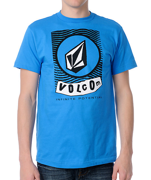  Volcom Label  Blue T Shirt Zumiez