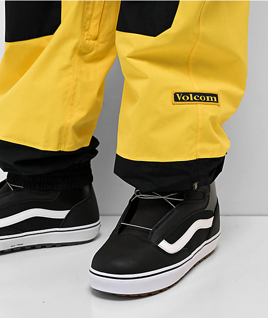 Volcom Longo Gore Tex Black Yellow 15K Snowboard Pants Zumiez