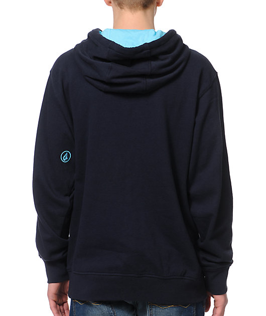 navy blue pullover hoodie