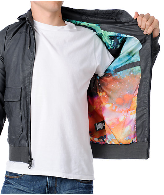 volcom leather jacket mens