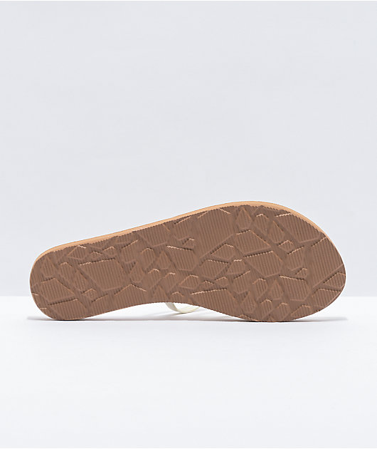 Volcom New School II Glow White & Tan Thong Sandals