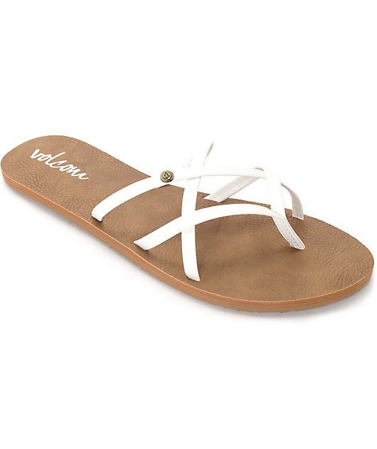 white volcom sandals