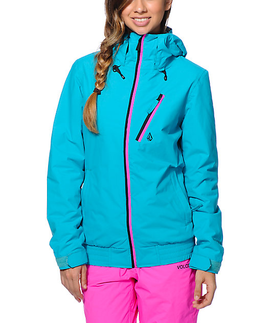 teal snow jacket
