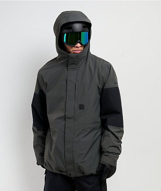 美品　VOLCOM フード付きスノーボードウェア　ブラック/グレー　サイズL Volcom Primry Grey 10K Snowboard Jacket | Zumiez