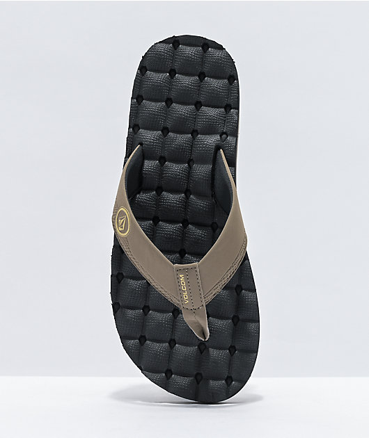 Volcom Recliner Black & Khaki Sandals