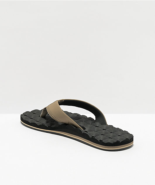 Volcom Recliner Black & Khaki Sandals