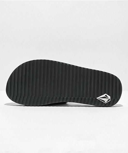 Volcom Recliner Black & White Slide Sandals