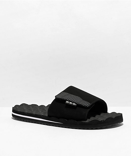 Volcom Recliner Black & White Slide Sandals
