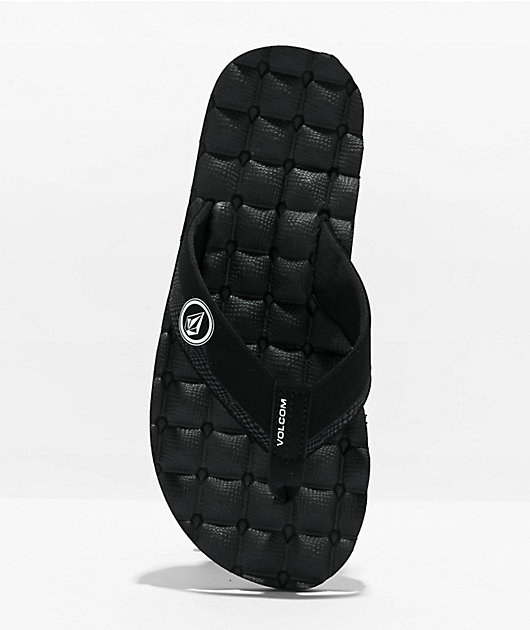 Volcom Recliner Black White Sandals Zumiez