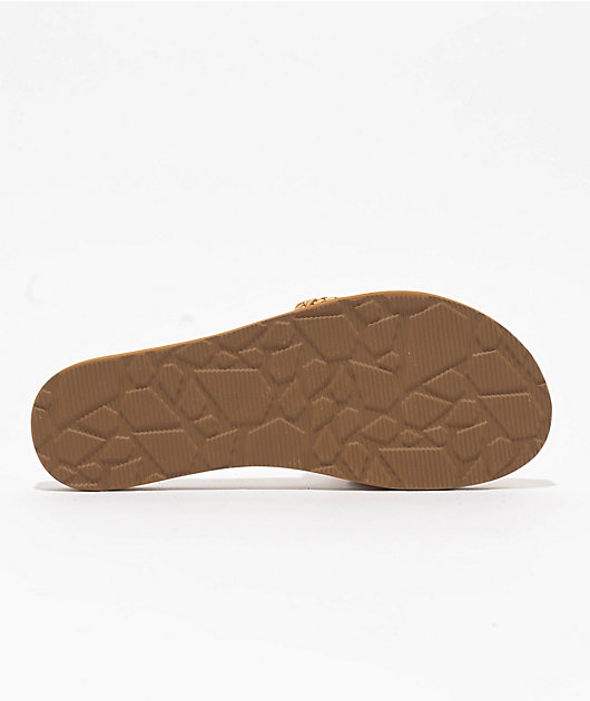Volcom Simple Braid Cognac Slide Sandals | Zumiez