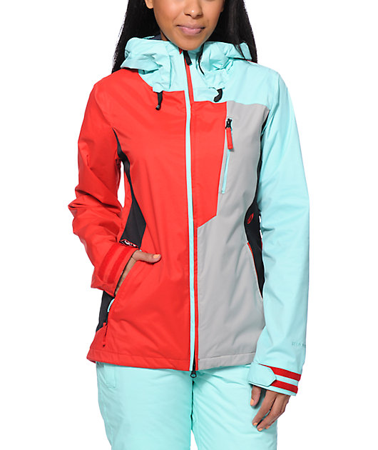 Volcom Stone Red & Mint 10K Snowboard Jacket