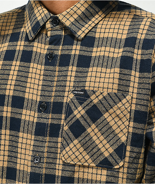 Volcom Strangelight Dark Khaki Plaid 