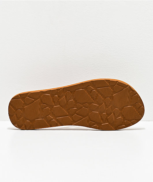 Volcom Thrills II White & Brown Thong Sandals