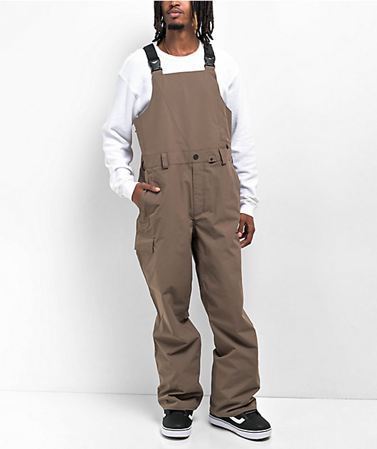 スノーボード VOLCOM V.Co Sparta Bib Overall - Teak Volcom V. Co Sparta Teak 10K Snowboard Bib Pants | Zumiez