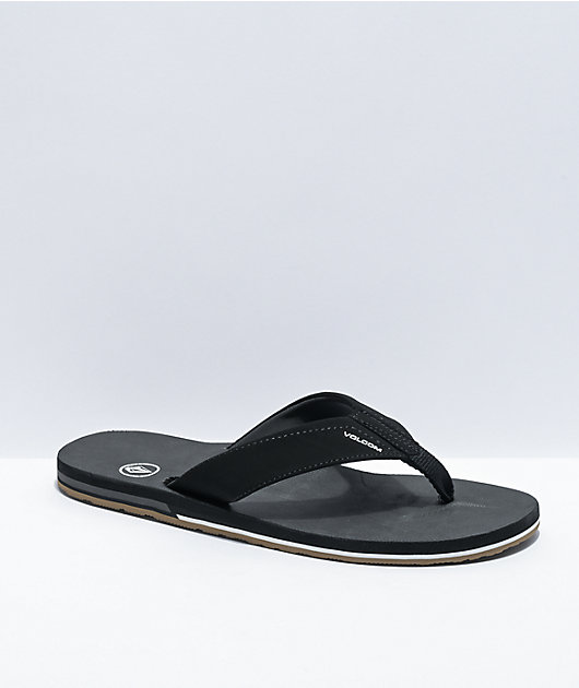 Volcom Victor Black White Sandals Zumiez