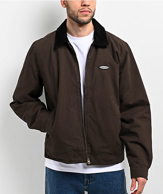 volcomコーデュロイジャケット ダークブラウン ブラウン Volcom Voider Lined Brown Work Jacket | Zumiez