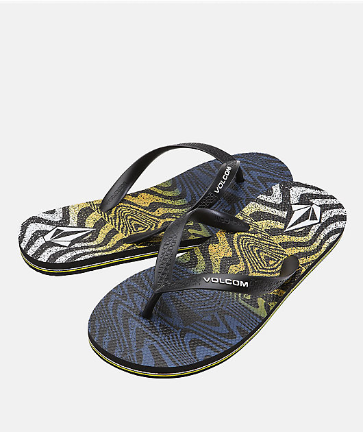 Volcom Volcomotion Black & Yellow Sandals