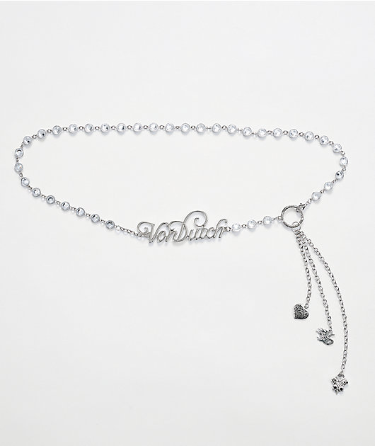 Von Dutch 37" Silver Chain Belt