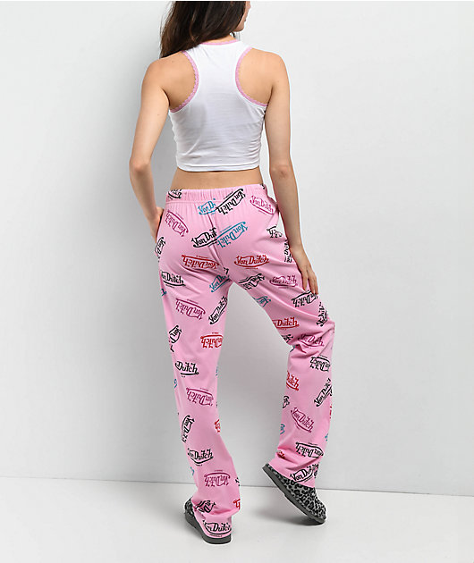 Von Dutch All Over Logo Pink Lounge Set