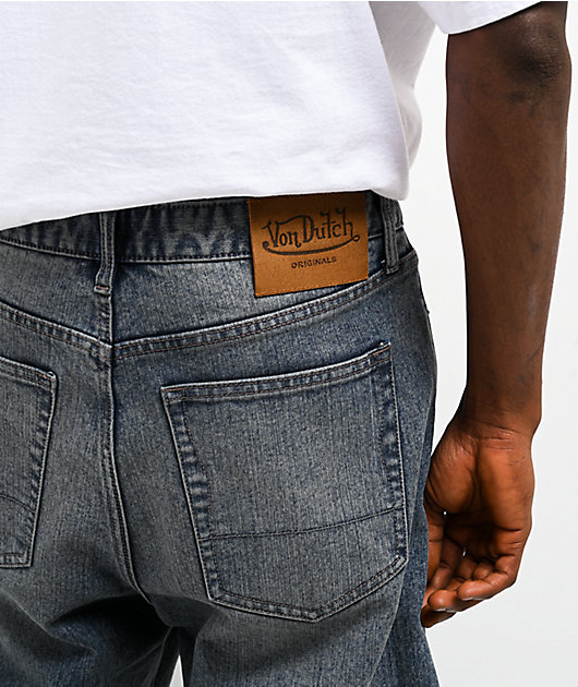 Von Dutch Angel Blue Wash Straight Leg Jeans