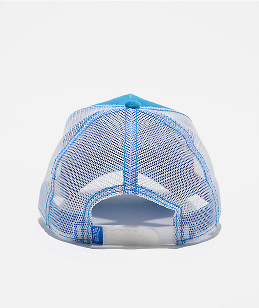 Von Dutch Blue & White Velvet Trucker Hat | Zumiez