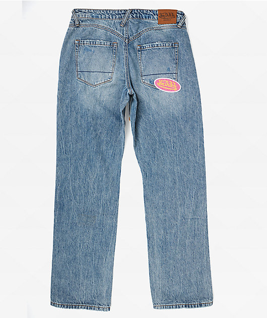 パンツ Jens Laugesen Von Dutch Blue Wash Low Rise Straight Leg Jeans | Zumiez