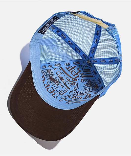 Von Dutch Brown & Blue Americana Trucker Hat