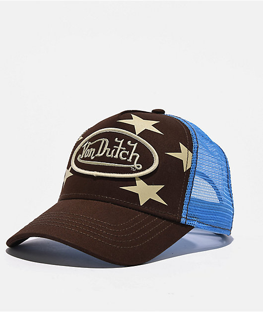 Von Dutch Brown & Blue Americana Trucker Hat | Zumiez