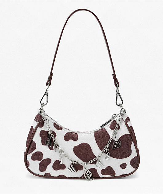 Von Dutch Brown Cow Print Shoulder Bag