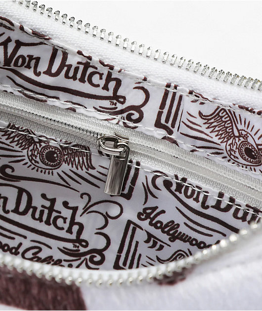 Von Dutch Brown Cow Print Shoulder Bag