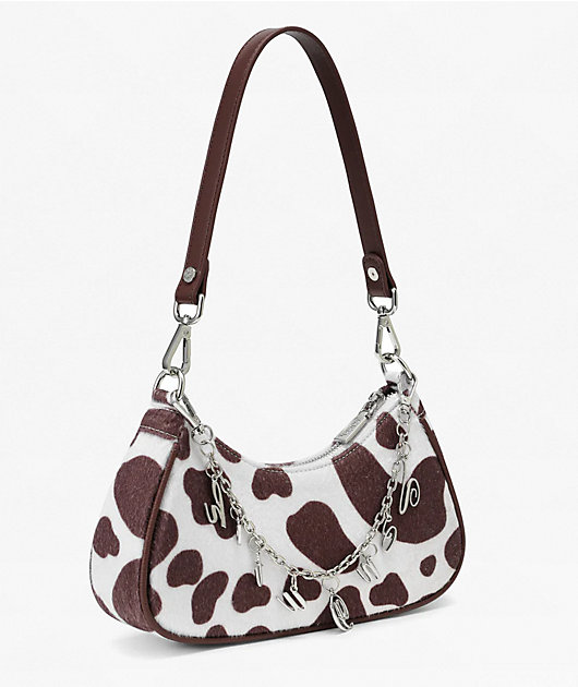 Von Dutch Brown Cow Print Shoulder Bag